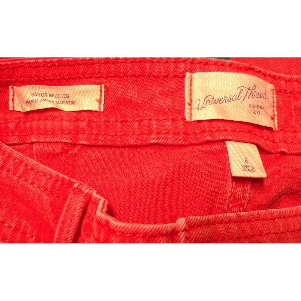 Universal Thread Women's High Rise Sailor Wide Leg Ankle Jeans in Red Size 8 - Picture 9 of 10